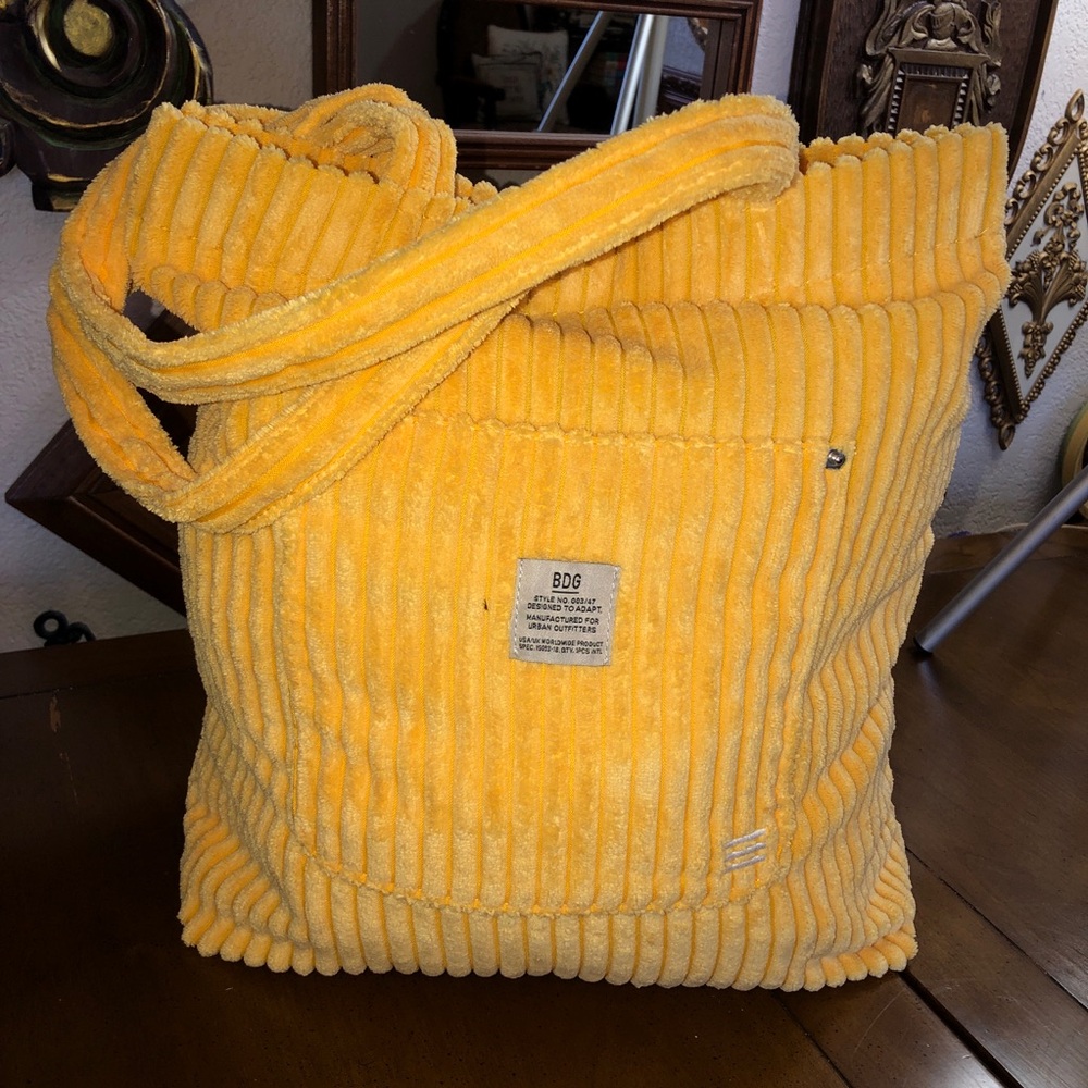 BDG NEW Sunny Yellow Corduroy Tote shoulder bag purse boho preppy